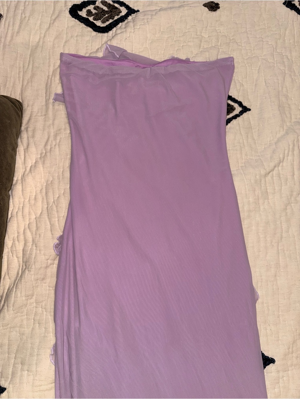 Lilac Ruffle Mesh Slip Dress - Picture 6 of 6